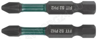 Биты кованые ударные, сталь S2, односторонние  50 мм PH2, Профи 2 шт., блистер