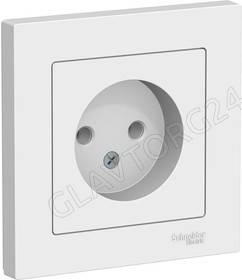 Розетка 1-м СП AtlasDesign 16А IP20 без заземл. в сборе бел. SchE ATN000140