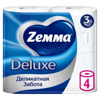 Туалетная бумага ZEMMA Delux 3-сл. 4 рул белая/14