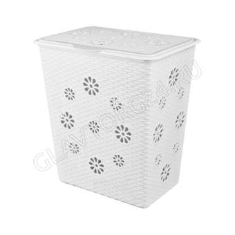 Корзина для белья "Плетёнка" 60л (белый) М2254