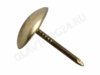 Гвозди мебельные латунированные 9,5 мм, большая головка (фасовка 35 шт)