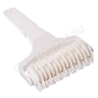 Ролик фигурный для декорации теста, пластик, 12х20см, "Сеточка"/ РОСС CN.АГ99.Д07207