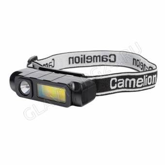 Фонарик Camelion LED53414 (налоб, аккум 3,7В,черный, XPE+COB, 3 Вт, 4 реж, Type-C, бокс)