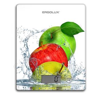 Весы кухонные электронные ERGOLUX ELX-SK02-С01 5кг Яблоки белый