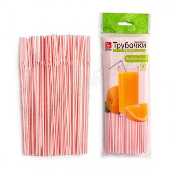 GRIFON Трубочки для напитков гофрированные , 50 шт. в п/эт.уп., 21см/100/50/1 