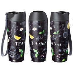 ТЕРМОКРУЖКА AGNESS 380МЛ С КНОПКОЙ-СТОППЕРОМ И РЕМЕШКОМ Д/ПЕРЕНОСКИ/24 арт. 709-090