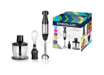 Блендерный набор ERGOLUX ELX-BS02-C72 700Вт (насадка д/смеш,венчик,измельчитель) черно-серебристый