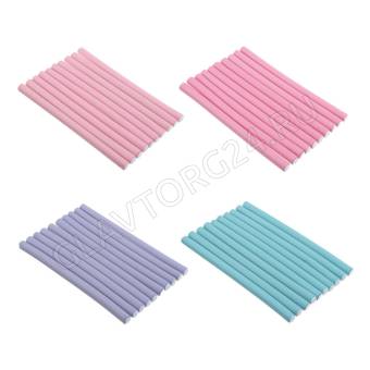 ЮНИLOOK Папильотки 10 шт, 25x1,5см, пластик, резина, 4 цвета, ACS-79