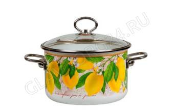 Кастрюля эмалир. цилиндр. 1,5л низкая Limon 1SB165S