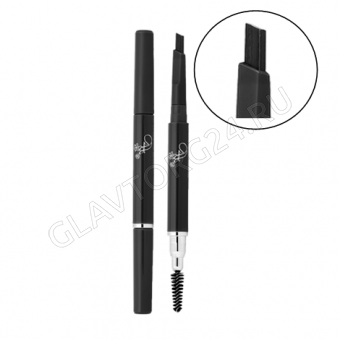 Карандаш Ffleur ES-412 C BLACK черн д/бровей со щеточкой по 6шт