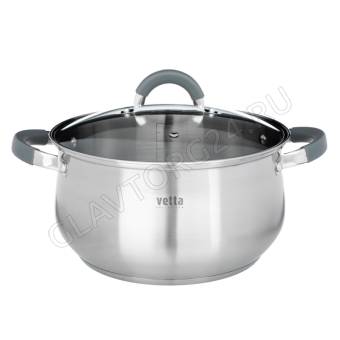 VETTA Вена Кастрюля 24*13,5 см 6,0л со стекл крышкой индукция