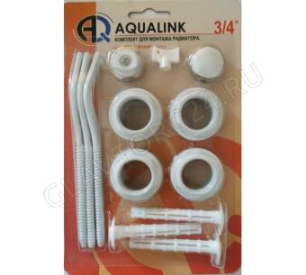 Комплект для монтажа радиатора 3/4, 13 элементов (3 кронштейна) (AQUALINK 40/1)