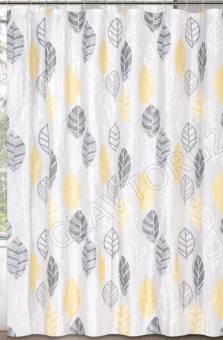 Штора для ванной 180х180см FALL желтый/серый, ПЕВА, SWC-50-17