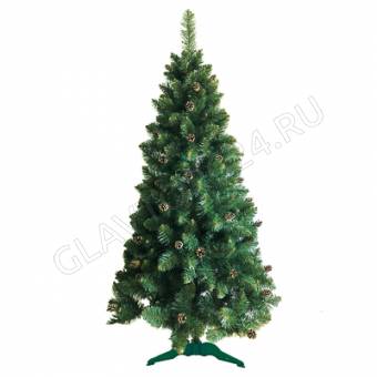 Елка напольная 180см "Королева с шишками" зеленая, ПВХ