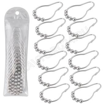 Набор колец для штор в ванную, 12шт "Колье" VL34-64