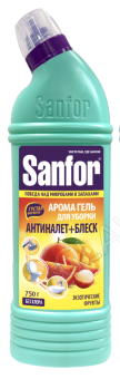 SANFOR АРОМА гель для чистки сантехники (Экзотические фрукты), 750 гр/6 