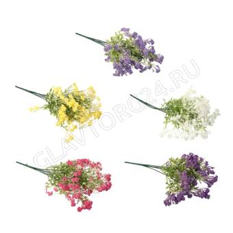 LADECOR Букет искусственных цветов, 5 веточек, 33-35см, пластик, проволока, 5 цветов