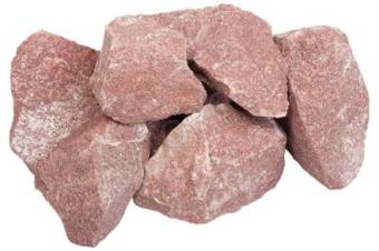 Камень для Банной печи "Малиновый кварцит" (20кг, колотый)