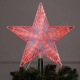 Фигура "Звезда белая ёлочная" 22Х22 см, пластик, 30 LED, провод 2 м, 240V КРАСНЫЙ 1354075