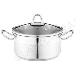 КАСТРЮЛЯ 2,8Л AGNESS 20*10СМ НЕРЖ. СТАЛЬ 18/10 СО СТЕКЛ.КРЫШКОЙ/4 арт. 916-452