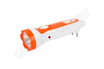 Фонарик Ultraflash LED3860 (аккум 220В, бел. /оранж., 1+COB LED, 2 режима, SLA, пл, коробка)  СНЯТ