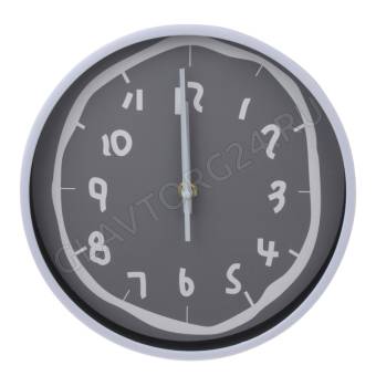 Часы настенные LADECOR CHRONO 1 круглые 24см серый с белым 