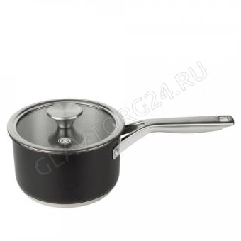 Ковш 1,6л [MONO BLACK] нерж. с/кр 16*9,5см клеп.ручк 304 сталь/4 арт.  GR03-D-K