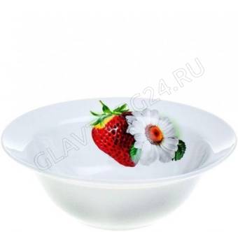 Тарелка глубокая 550 см3 175мм Сочная клубника Идиллия/15