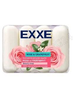 EXXE Косметическое мыло 4*70г (БЕЛОЕ) ЭКОПАК "Роза и грейпфрут" /12