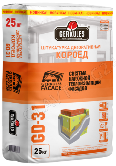 Штукатурка декор.Короед (зерно 1,5-2 мм) Белый 25кг GD-31