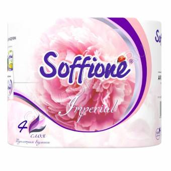 Туалетная бумага Soffione imperial 4-х сл. peony 4шт