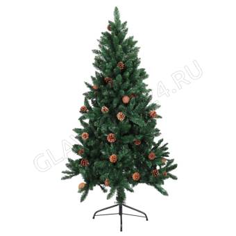 Елка 150 см ПВХ + ПЭ, с шишками