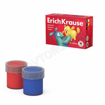 Гуашь ErichKrause Jolly Friends 6 цветов по 20 мл (в коробке 6 шт)
