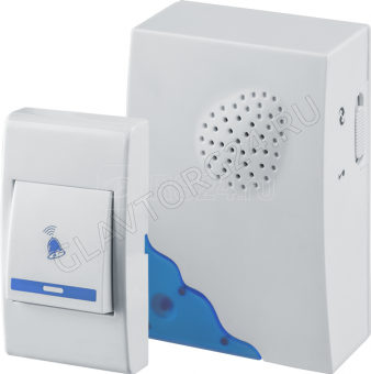Звонок беспроводной Navigator 61 267 NDB-A-DC01-1V1-WH 38 мелодий 1 кнопка бело-синий