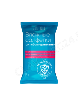 Салфетки влажные Акватория 15л антибактериальные/120