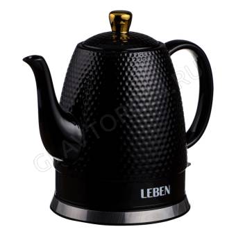 Чайник электрический LEBEN 291-104 1,2л 1,85кВт керамика черный