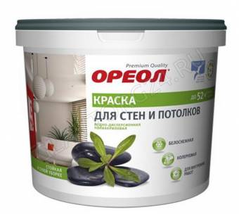 ОРЕОЛ краска ВД д/стен и потолков белоснежная 6,5кг ( замята, залита )