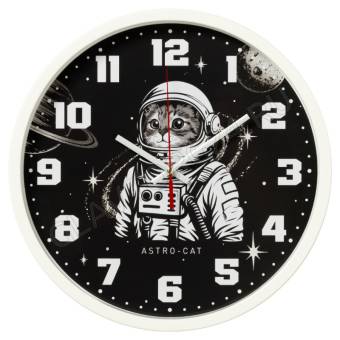 Часы настенные РУБИН  круг  d=30см, корпус белый "Космонавт", 3027-044 (10) 