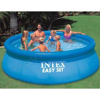 INTEX Бассейн надувной 396*84см ,7290л. насос с фильтром 28142