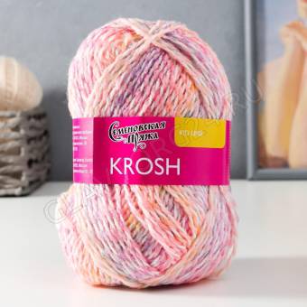 Пряжа Krosh (Крош) акрил 100% 110м/50гр цв.бел-роз.мул (14657)  6967123