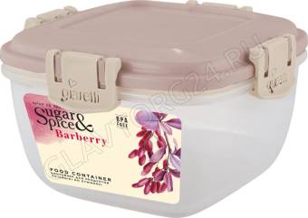 Контейнер для продуктов Sugar&Spice Barberry герметичный 1л квадратный латте