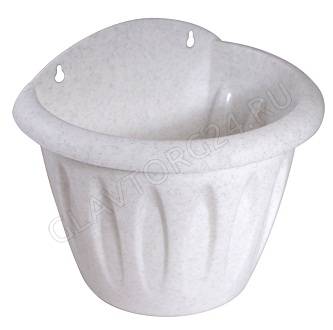 Кашпо настенное Фелиция 16см мрамор с120м