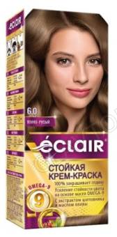 ECLAIR w9 Стойкая крем-краска д/волос № 6.0 темно русый
