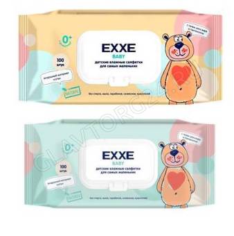 EXXE Baby серия 0+ Влажные салфетки для детей, 100 штук/12
