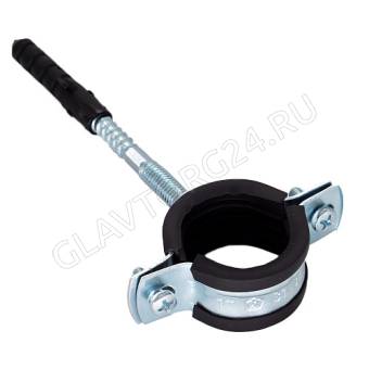Хомут металлорезиновый с дюбелем и шурупом 1/2" (20-25мм) CTM CHSR0012