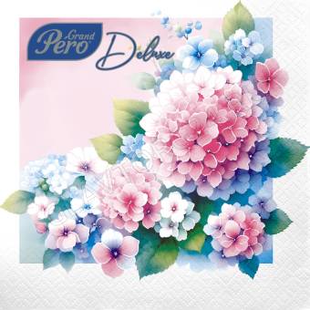 Салфетки бум. GrandPero Deluxe 33х33 "Гортензия" 3сл 20л/12