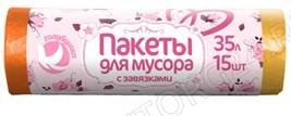 Пакеты для мусора ГОЛУБУШКА с завязками, 35л, 15шт (30)
