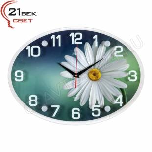 Часы настенные РУБИН Ромашка овальные 25*35см 