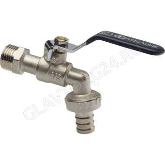 Кран шаровой водоразборный под шланг 1/2 Wh ручка (AQUALINK 100/10)