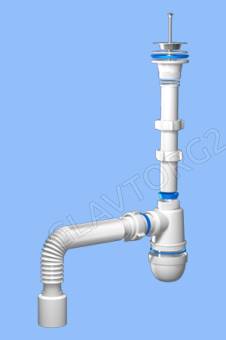 Сифон Ани 1 1/4"*40 с гибкой трубой 40*50 (С1010)